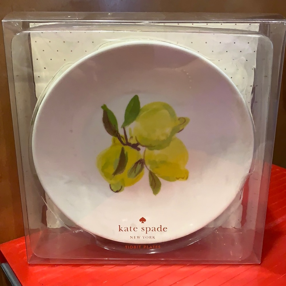 Kate spade lemon tidbit plate set